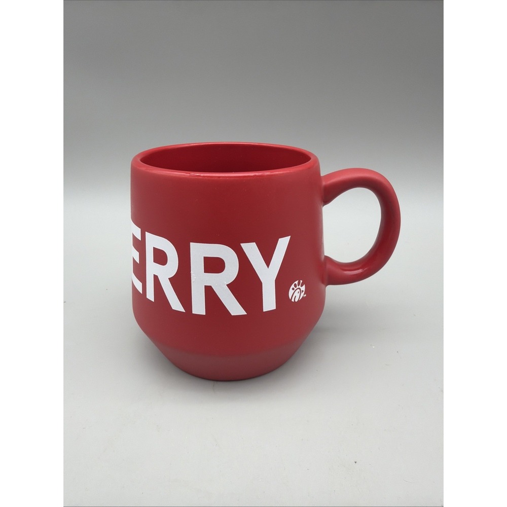 Chick-Fil-A Christmas Very Merry Red Ceramic Mug Authentic Originals EUC